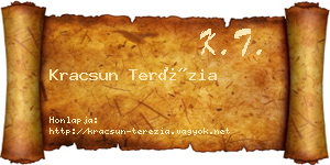 Kracsun Terézia névjegykártya